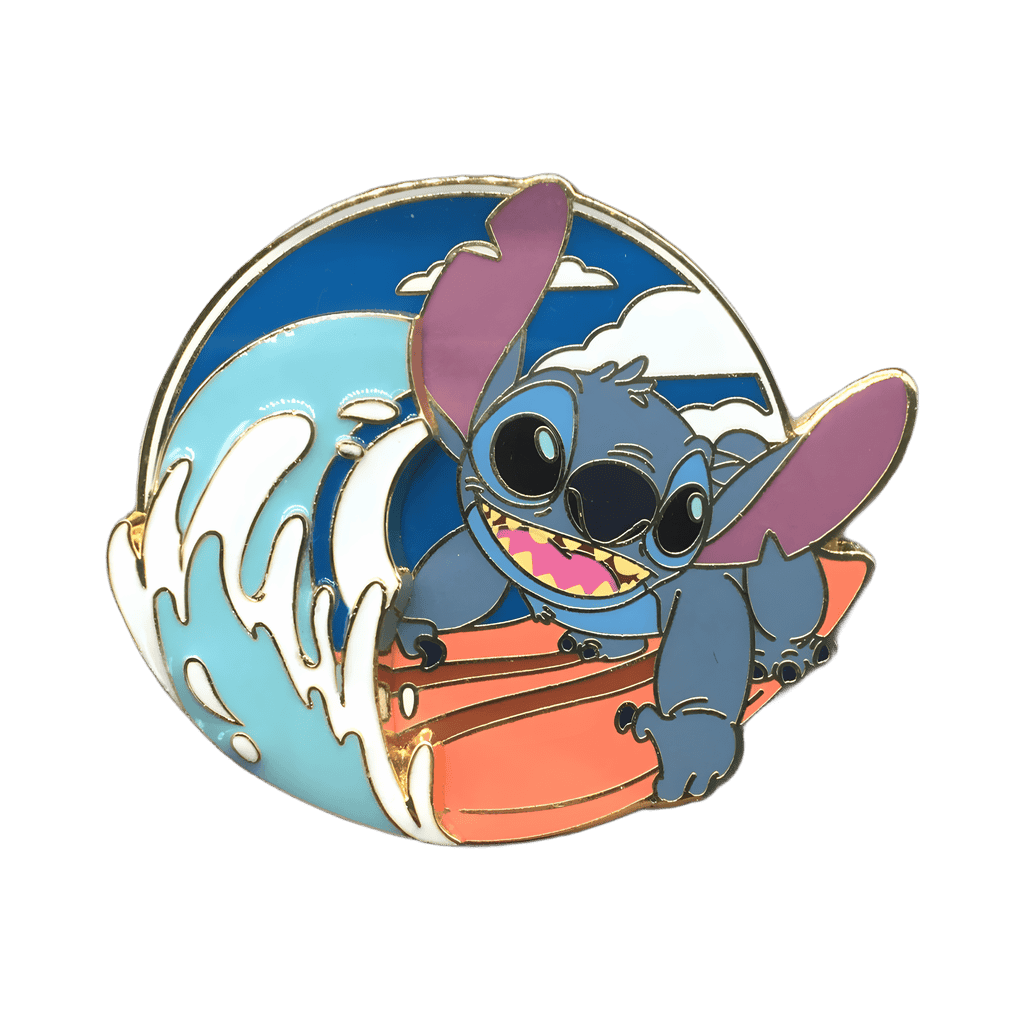 Stitch on Surfboard - Lilo and Stitch - Surfing Disney pin