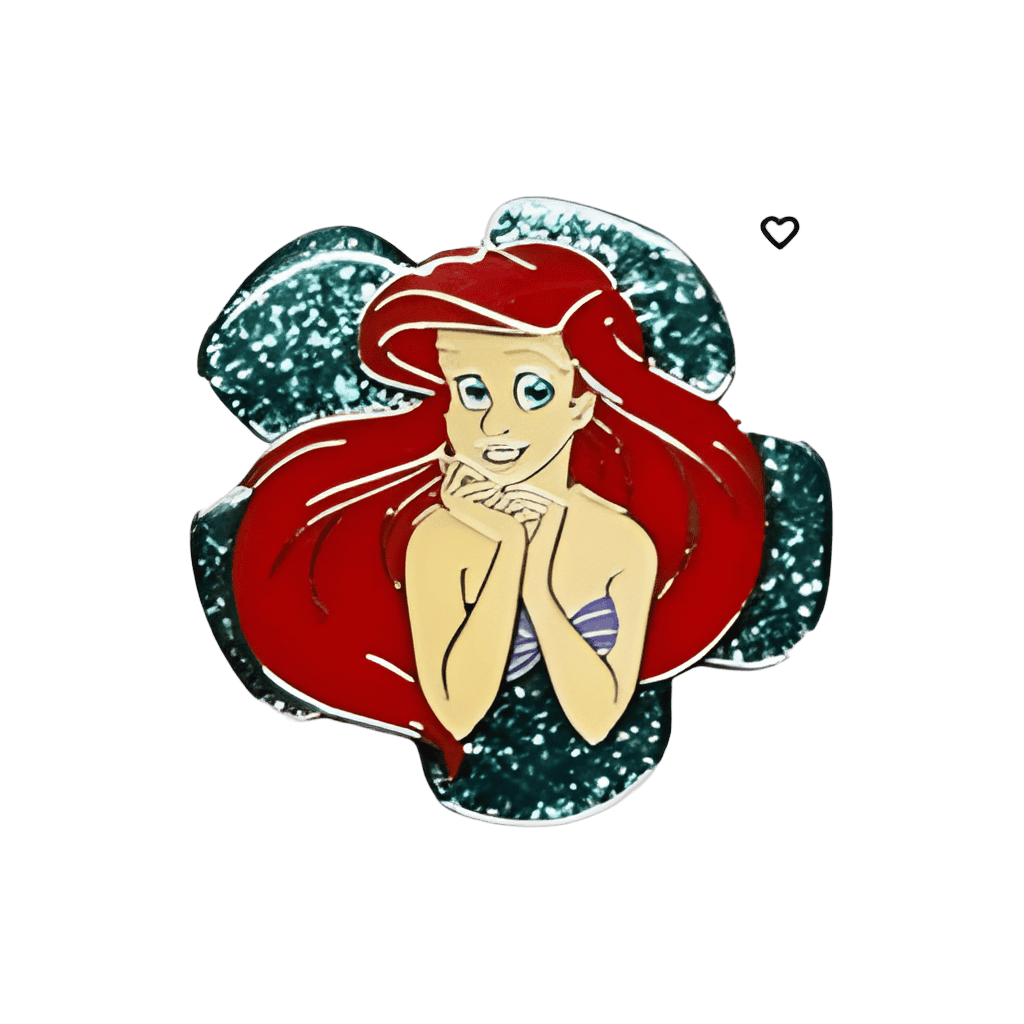 Ariel Green Glitter Flower Disney pin