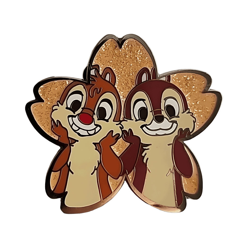 Chip and dale (orange leaf) Disney pin