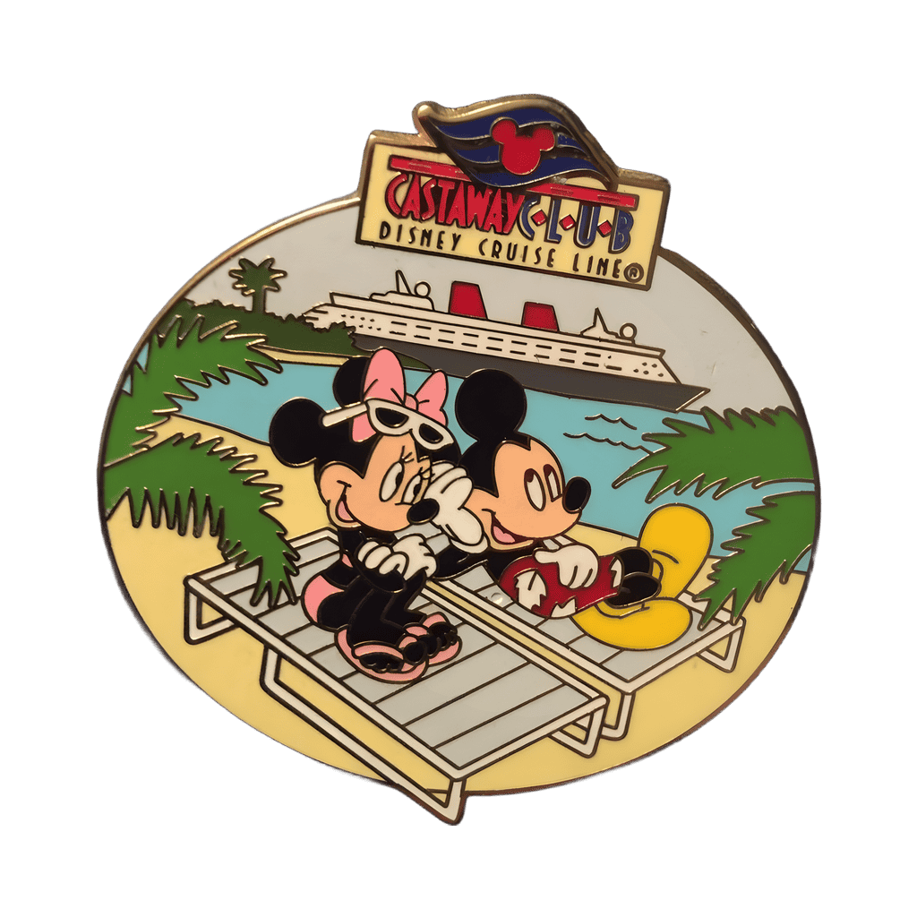 Lanyard and 2 Pin Set - Mickey and Minnie Pink and Red Swimsuits Disney pin