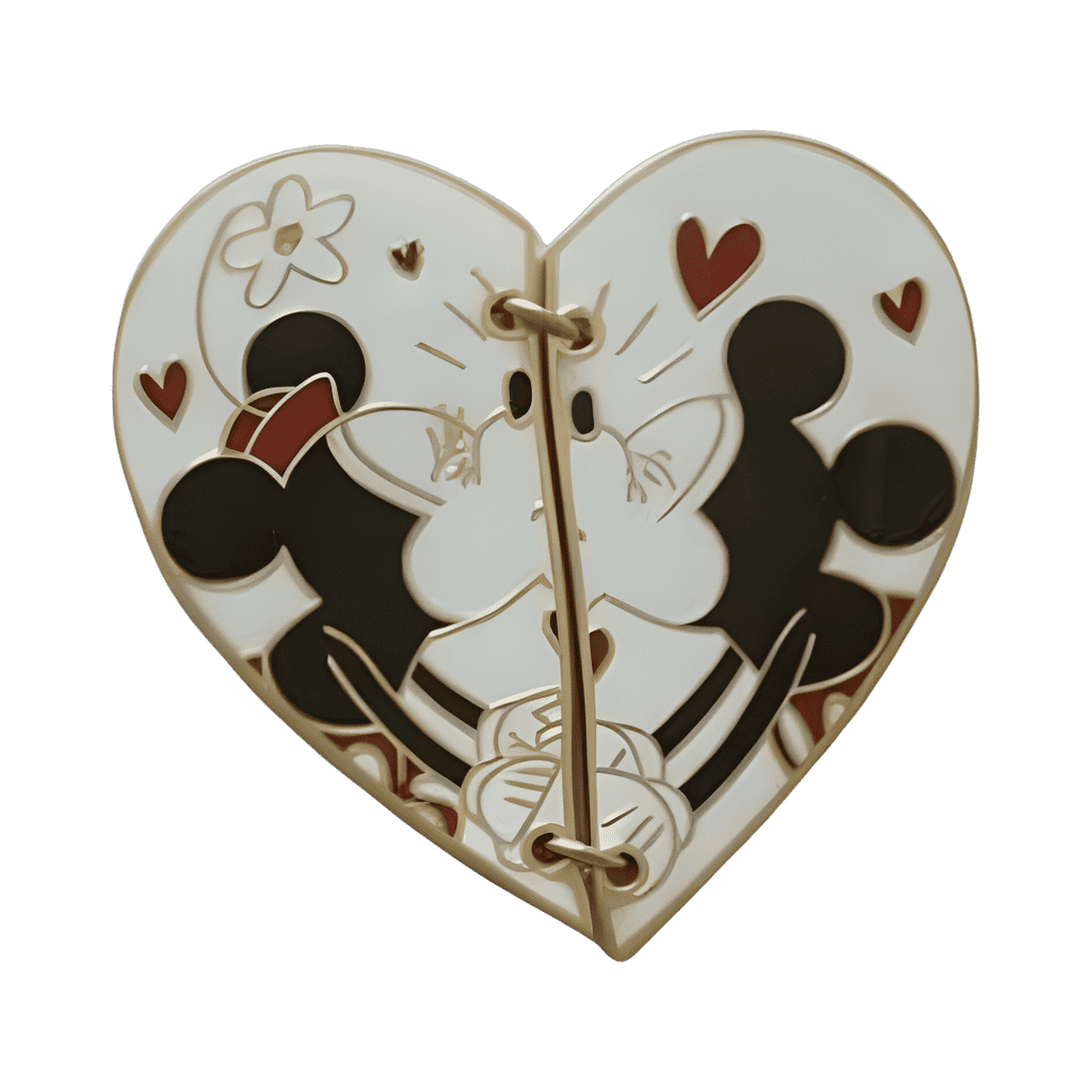 Mickey and Minnie Heart Love Postcard Disney pin