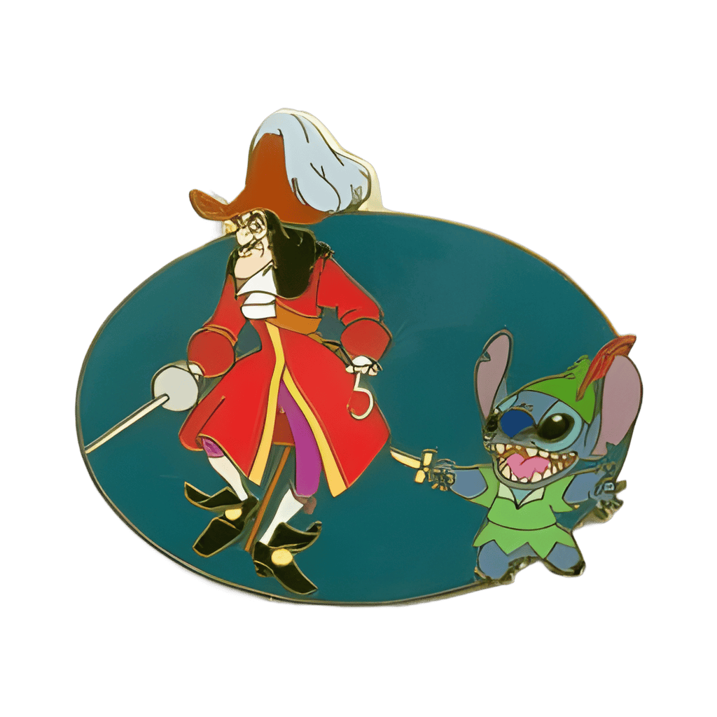 Stitch and Captain Hook Disney pin