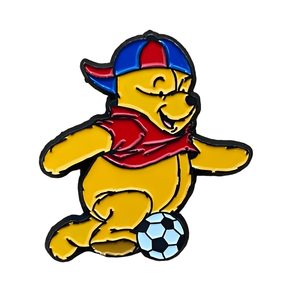 Pooh playing soccer- 1995 Disney pin