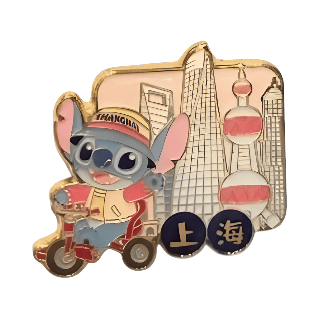 Stitch riding tricycle around Shanghai Disney pin