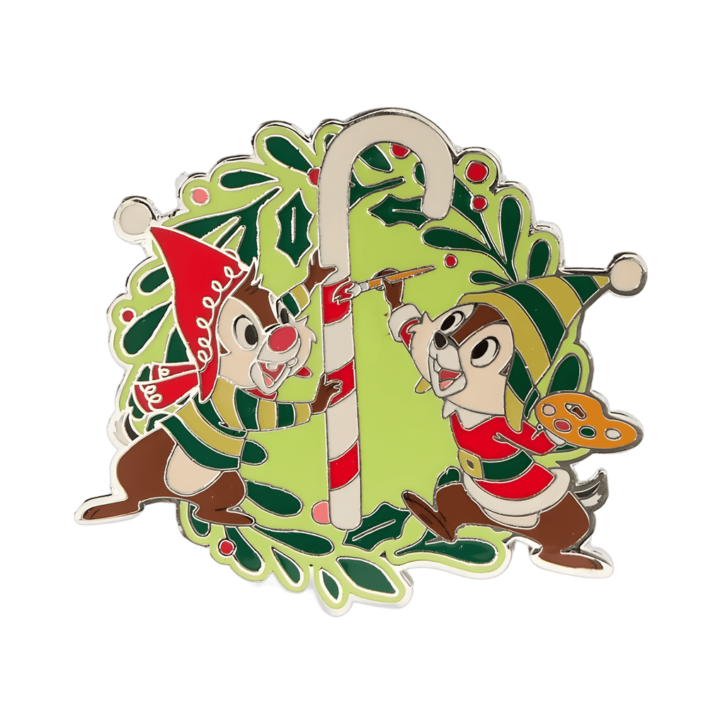 Chip and Dale Candy Cane Painting Disney pin