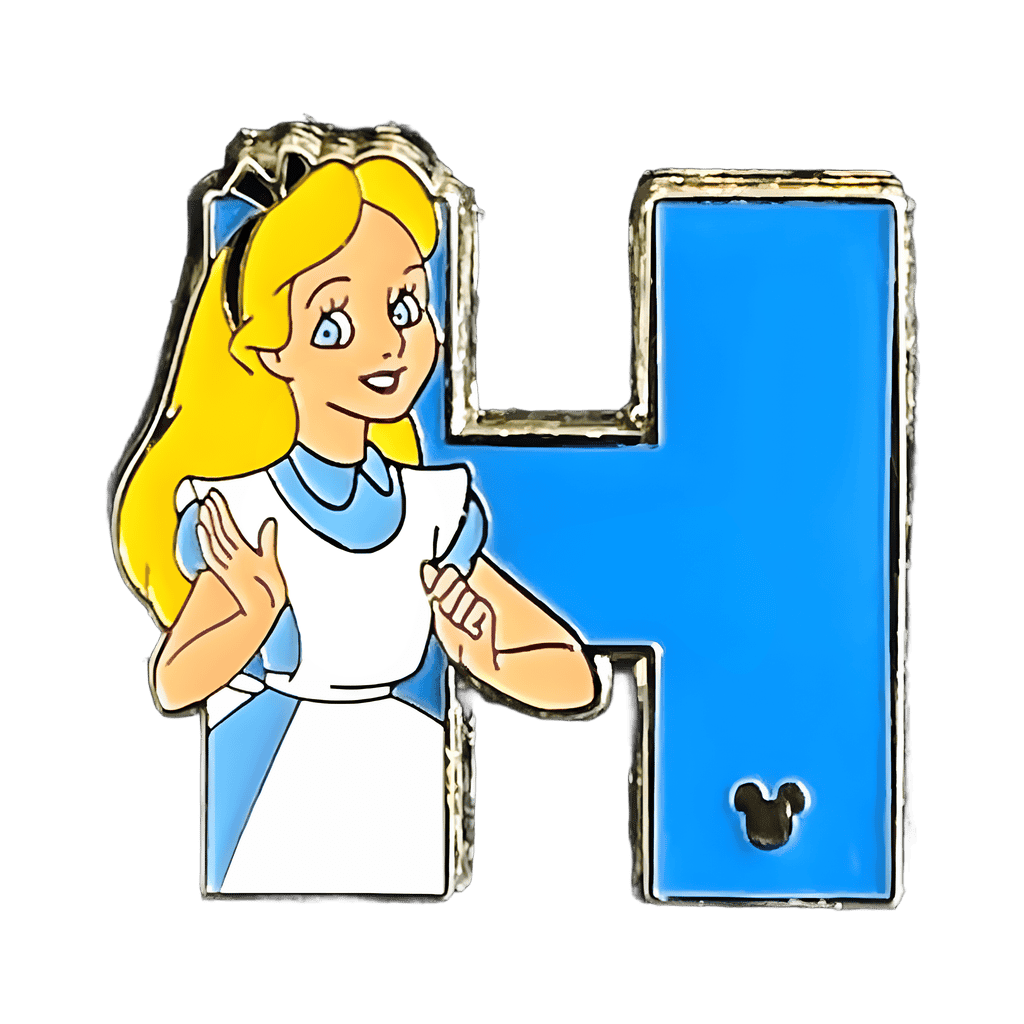 Hong Kong Letters Hidden Mickey Set - Alice (Blue H) COMPLETER Disney pin