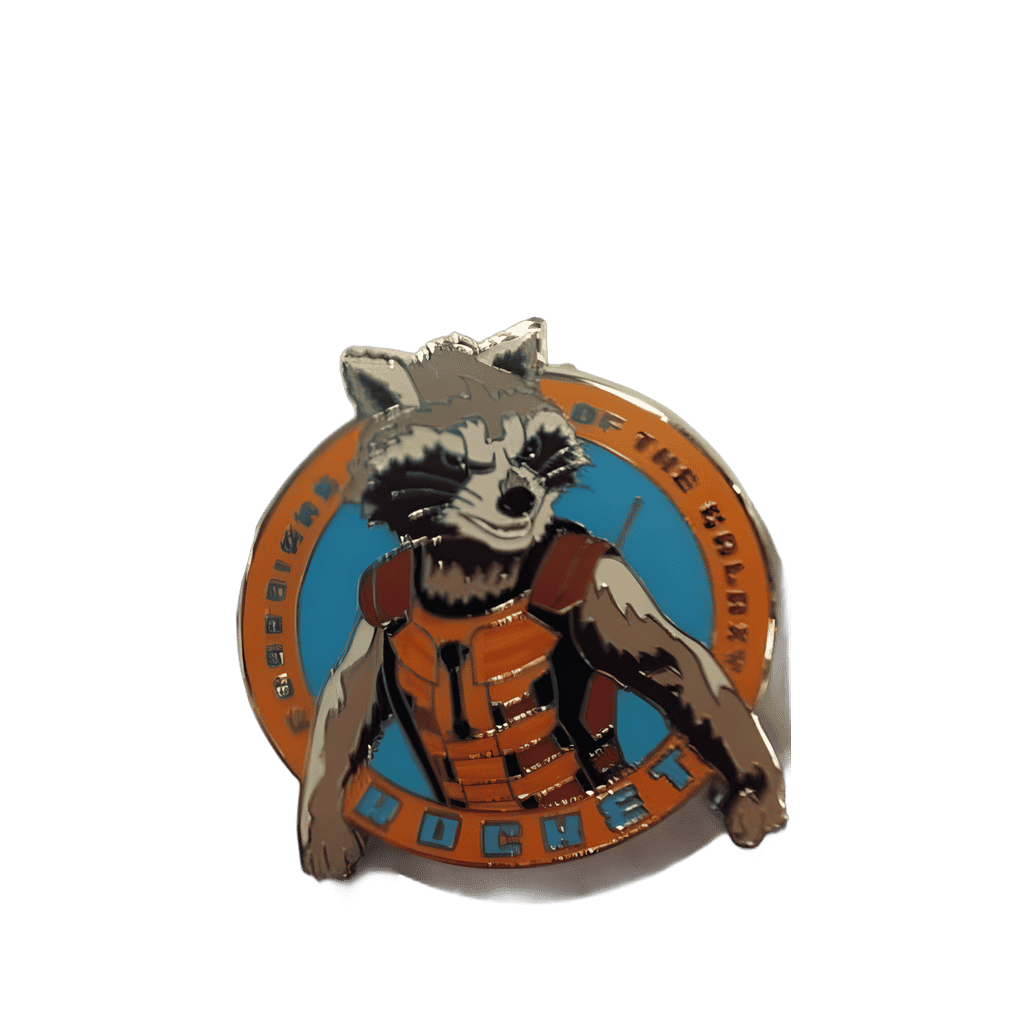 Rocket Racoon in Orange Circle Disney pin