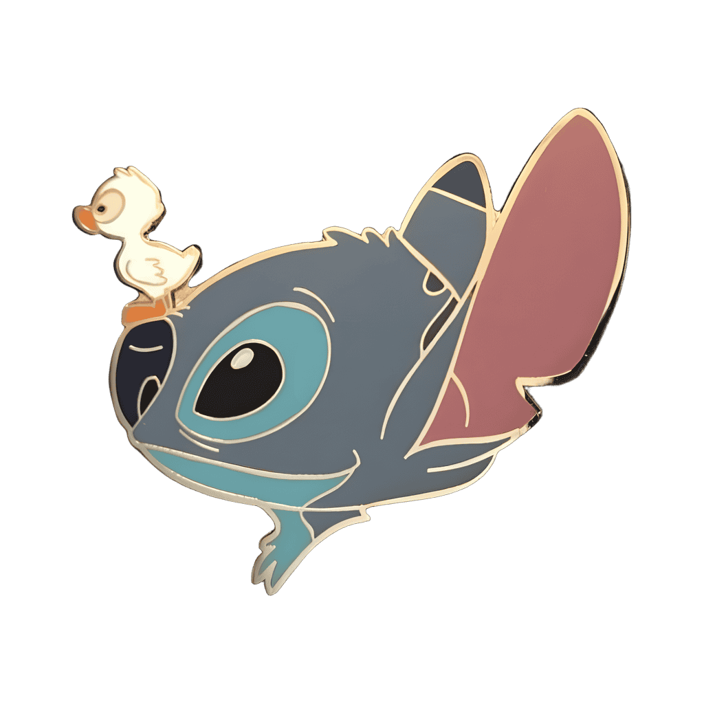 Stitch with duckling on nose Disney pin
