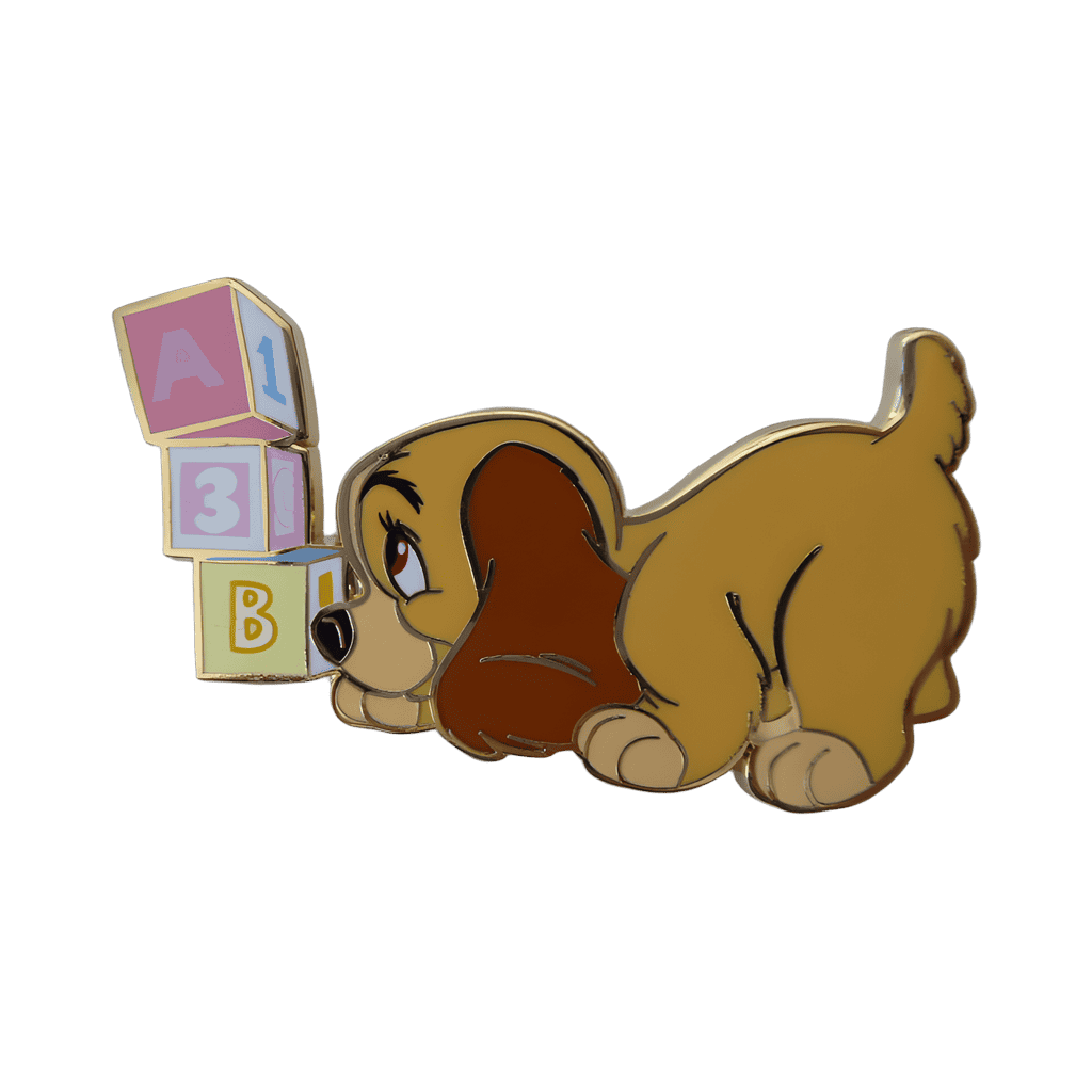 Puppy Lady with Blocks Disney pin