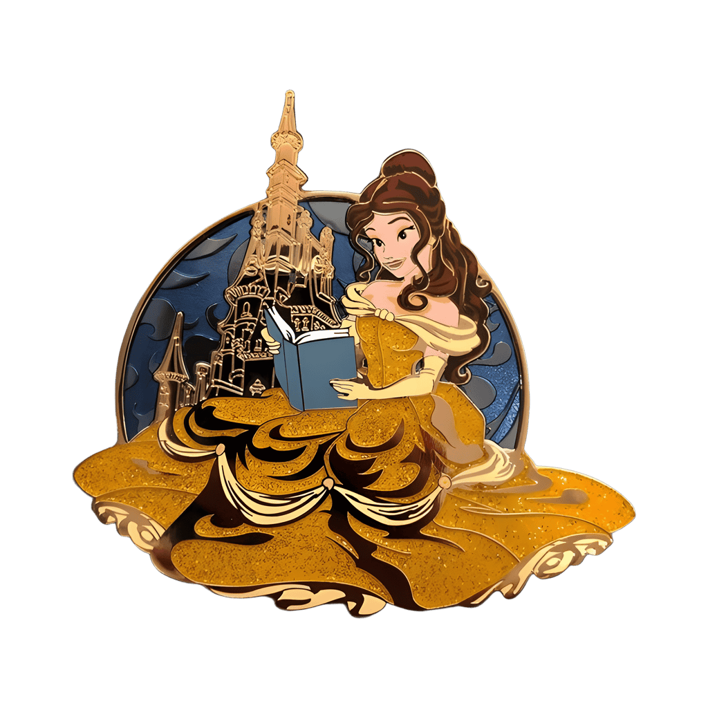 Belle reading Disney pin