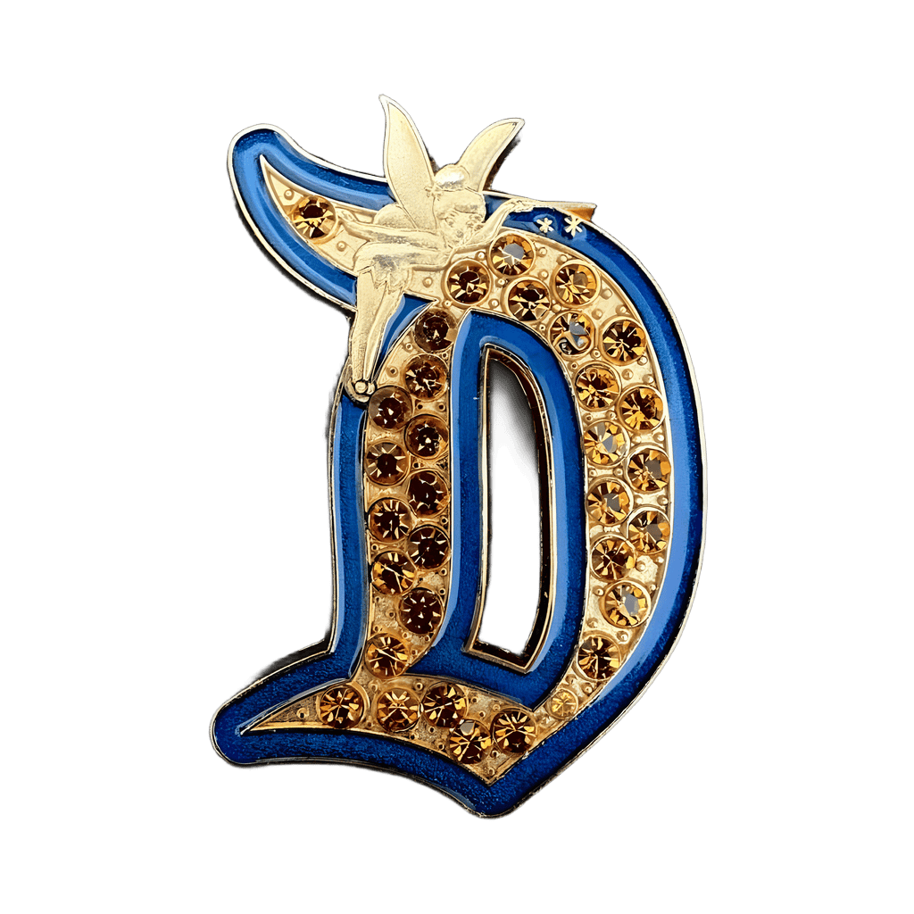 Jeweled Gold Gothic D Disney pin