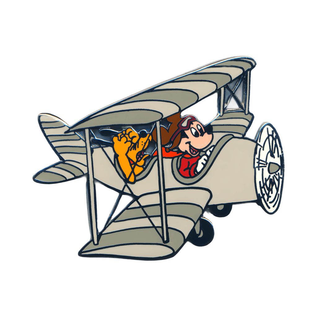 Mickey & Pluto in a bi-plane. Disney pin