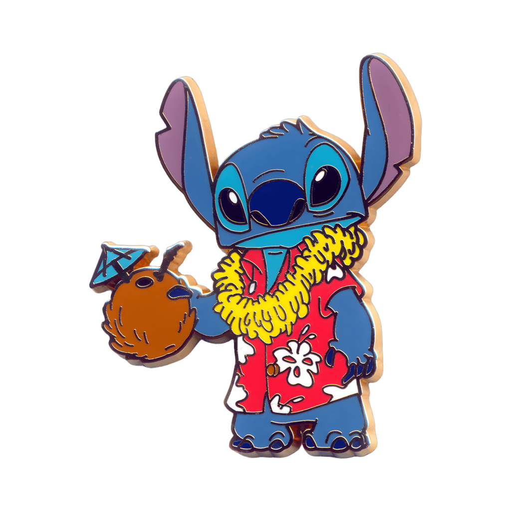 Stitch in Red Hawaiian Shirt with Coconut Disney pin