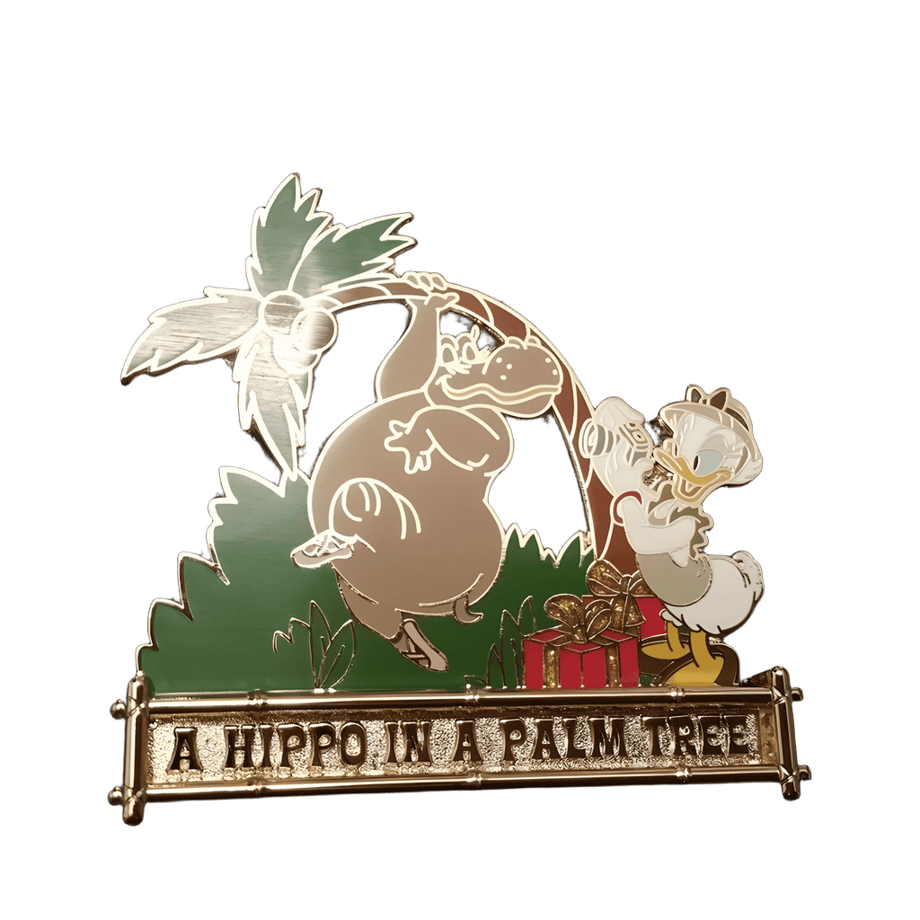 A Hippo in a Palm Tree Disney pin