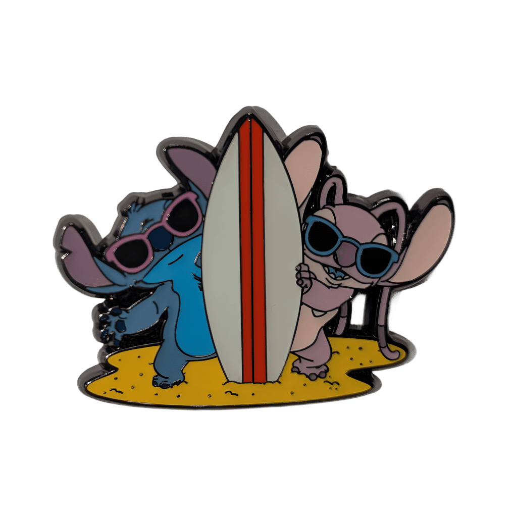 Stitch & Angel with Surf Board Disney pin