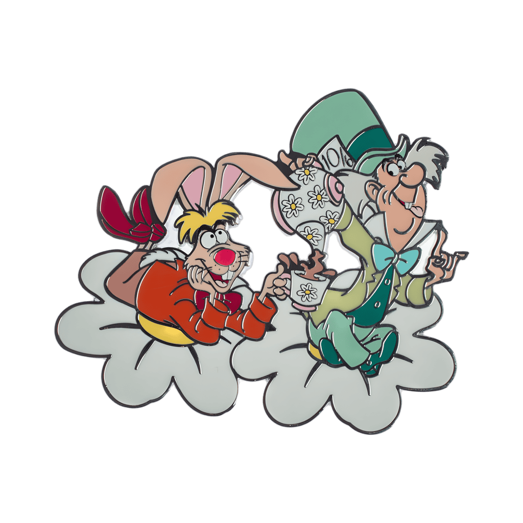 Mad Hatter and March Hare on daisies Disney pin