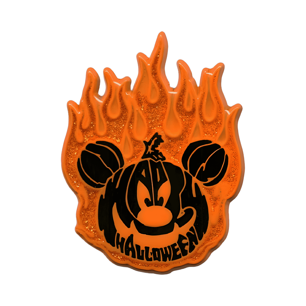 Flaming Mickey Pumpkin Disney pin