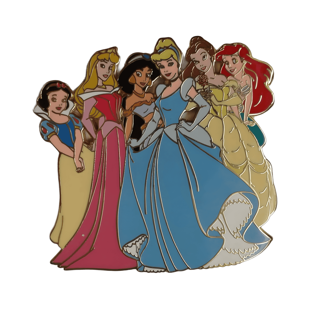 Snow White, Aurora, Jasmine, Cinderella, Belle and Ariel Disney pin
