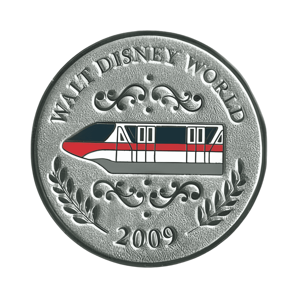 Monorail 2009 coin Disney pin