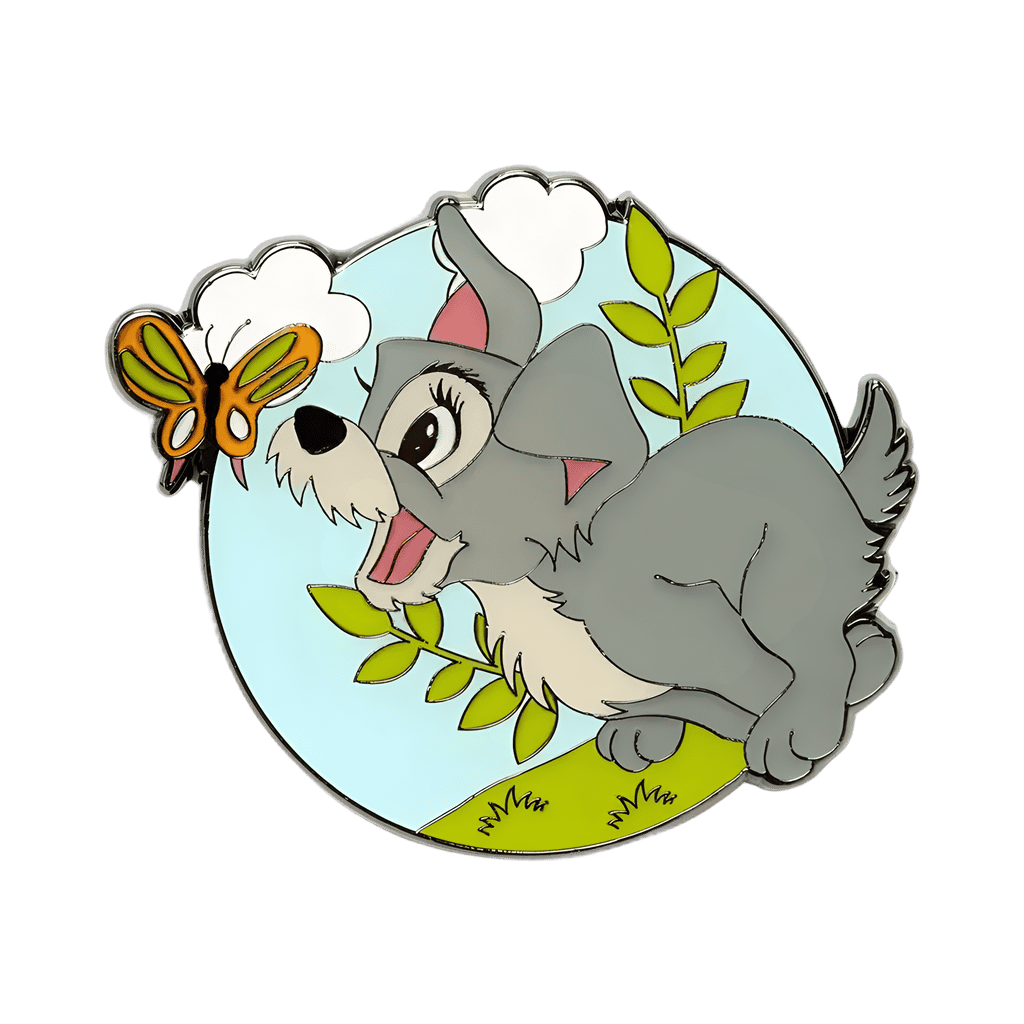 Scamp puppy with butterfly Disney pin