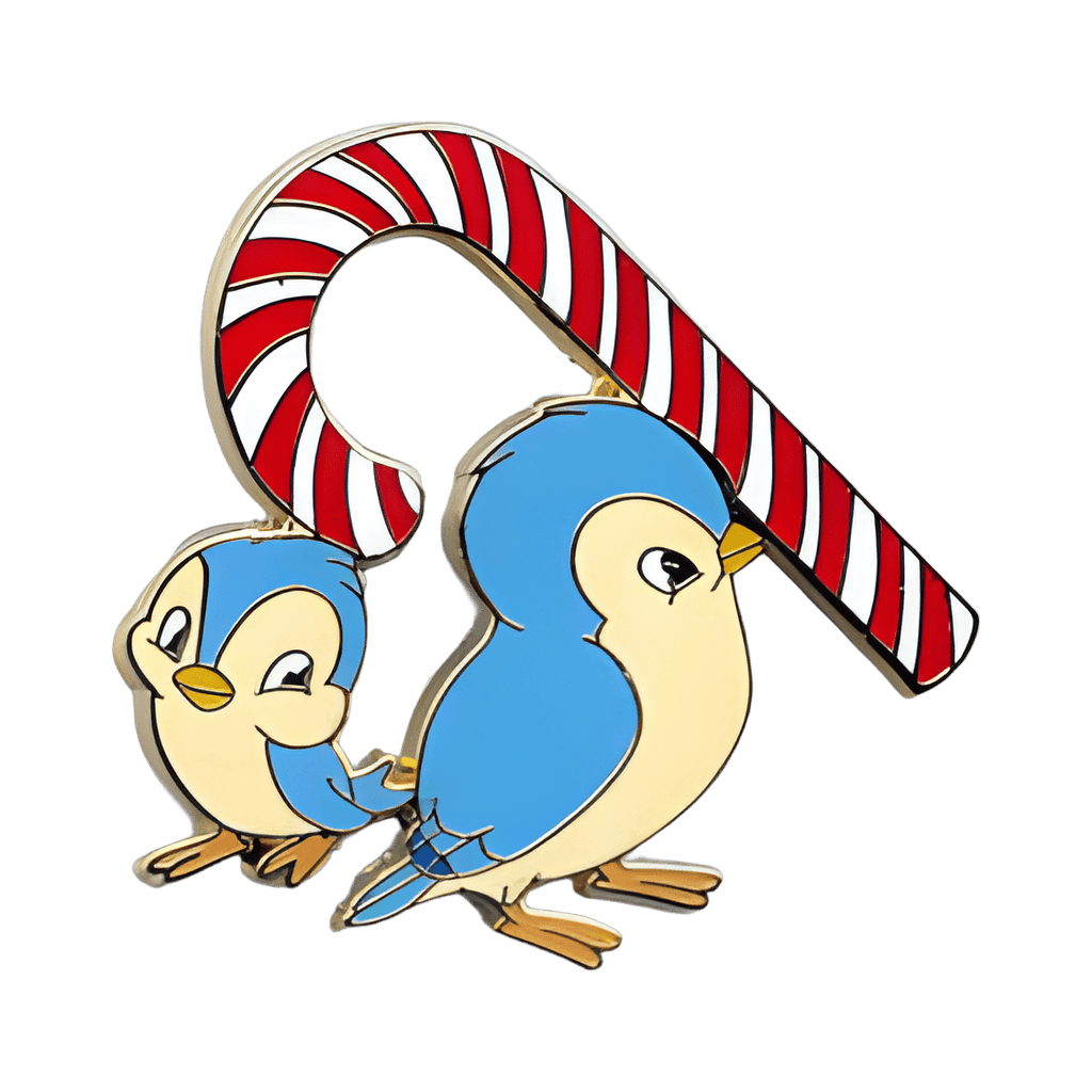 Sleeping Dopey Greeting Card — Blue Birds with Candy Cane Disney pin