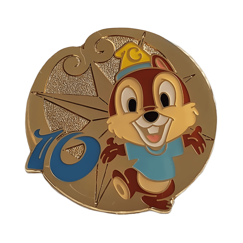 10th Anniversary - Gold Coin - Chip Disney pin