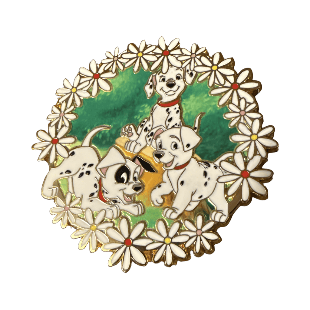 Pups with flowers Disney pin