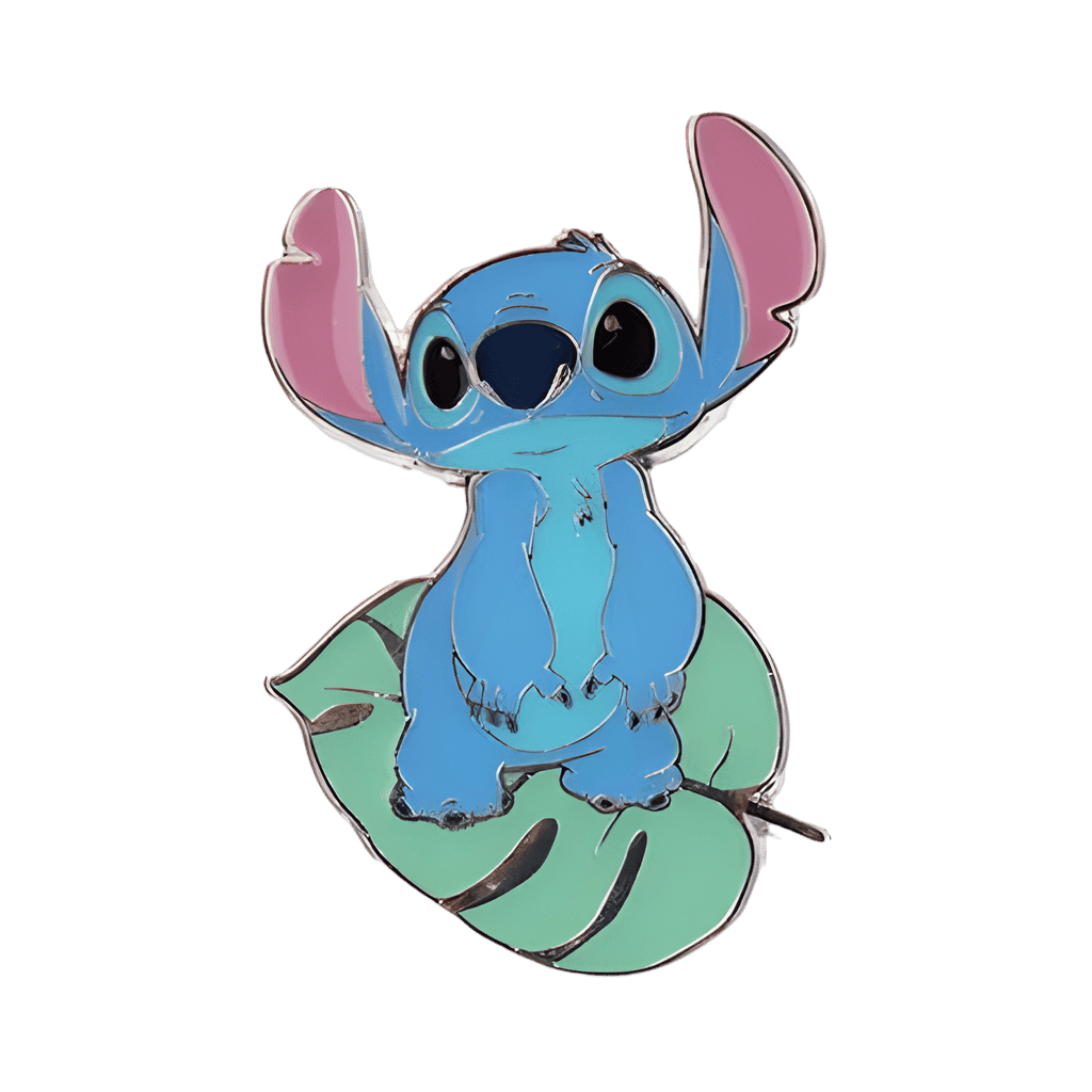 Stitch on Leaf Disney pin