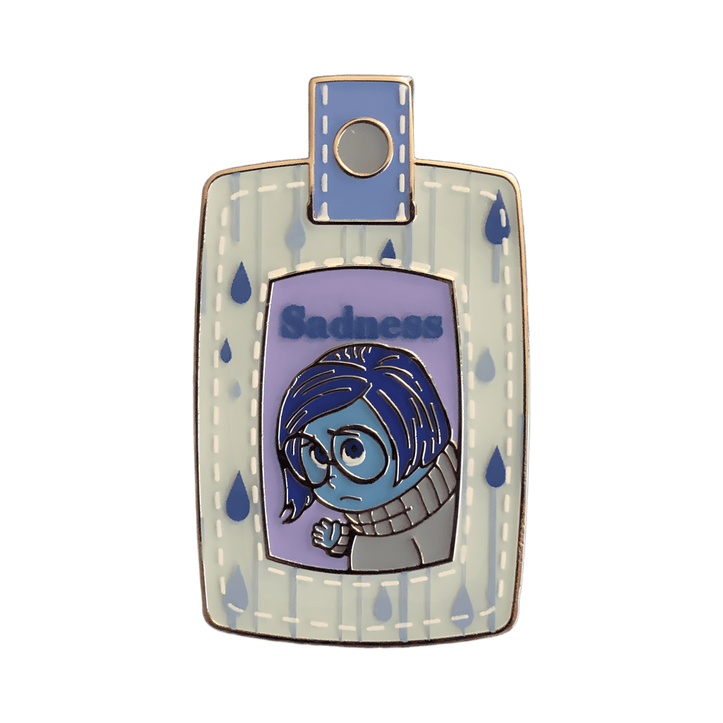 Sadness luggage tag Disney pin
