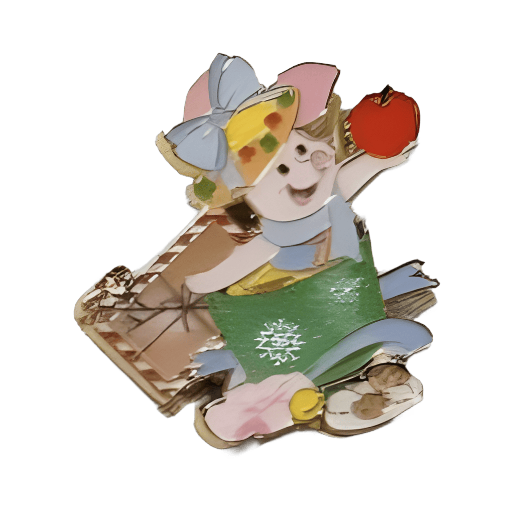 Piglet - Card and Apple Disney pin