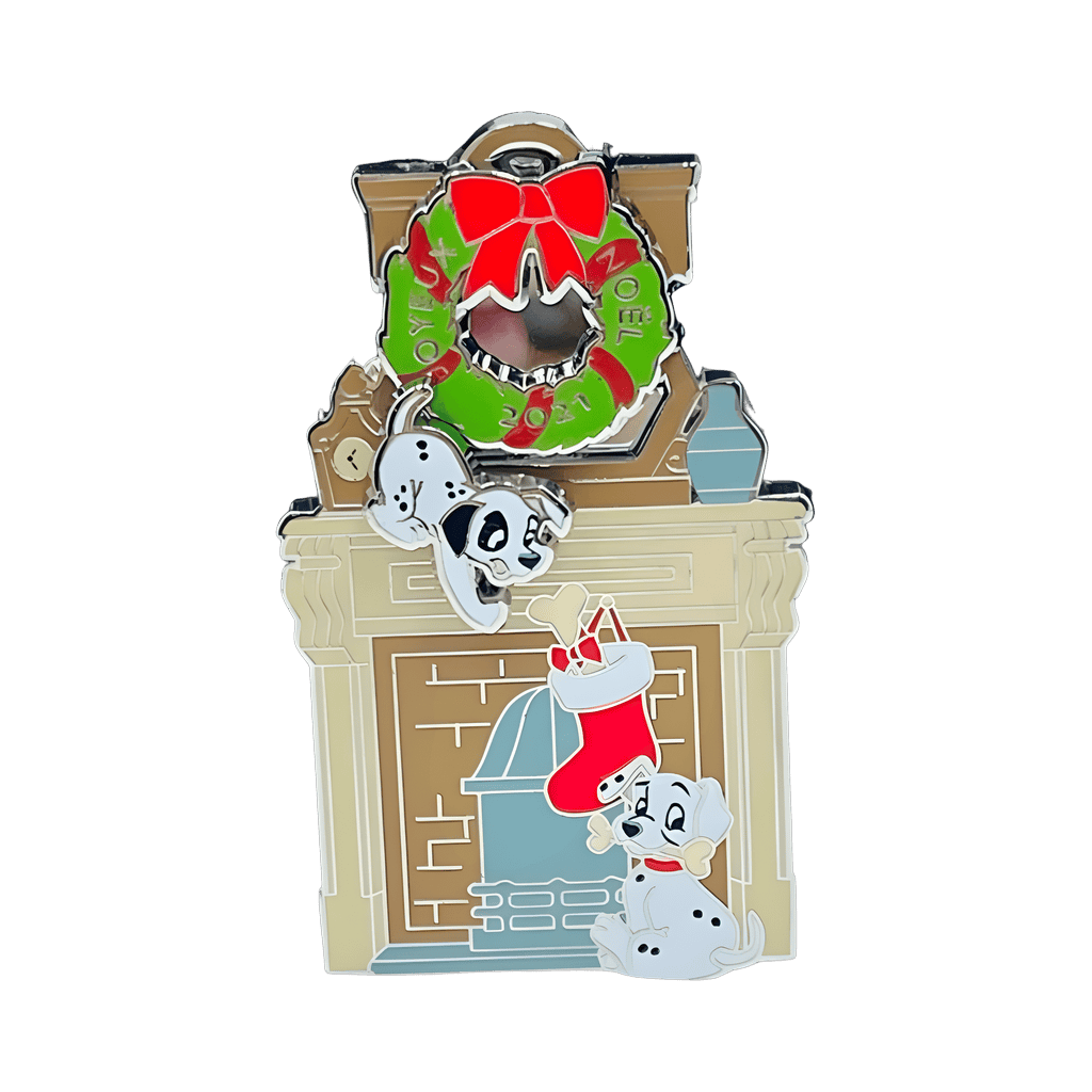 Puppies with Chimney and Stocking Disney pin
