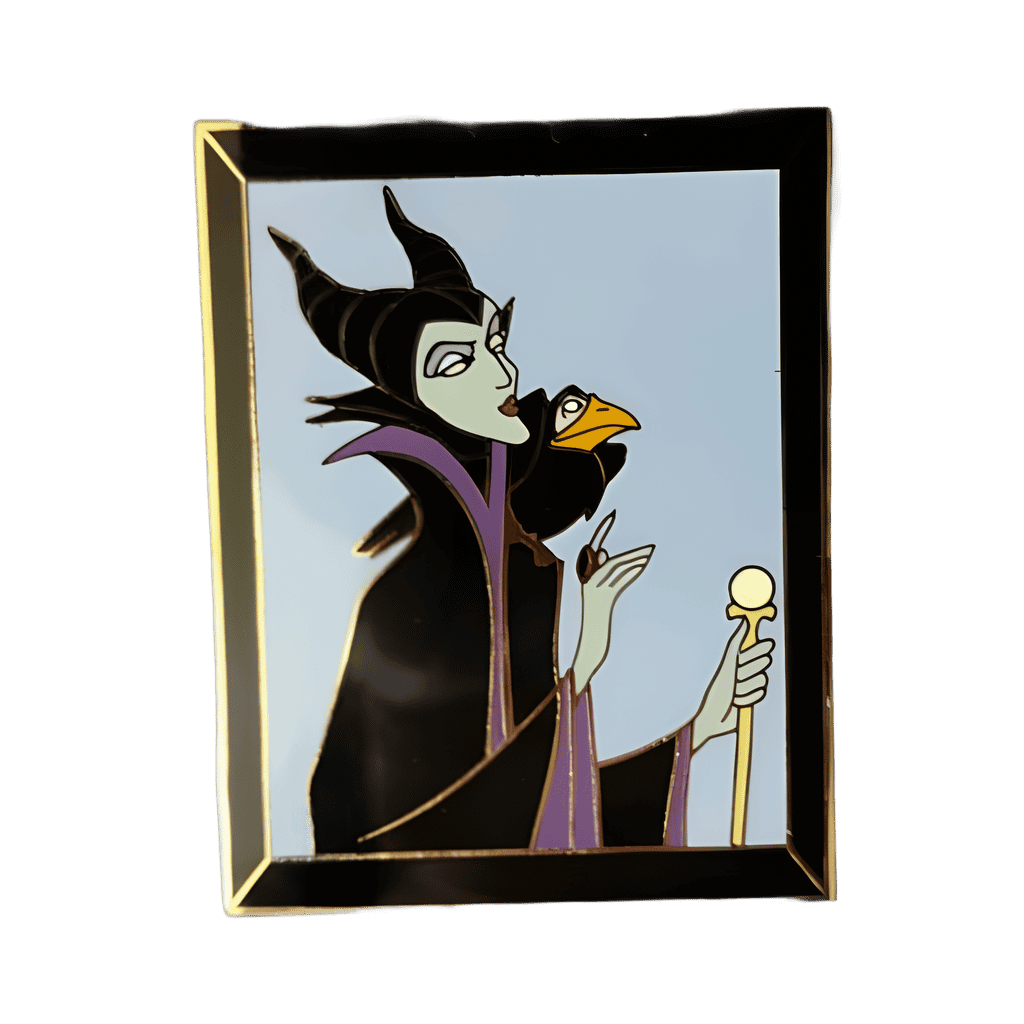 Framed Maleficent and Diablo Disney pin