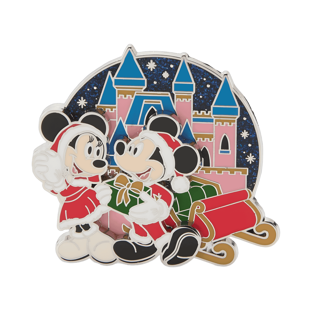 Festive Mickey and Minnie with Castle and Sleigh 2025 Disney pin