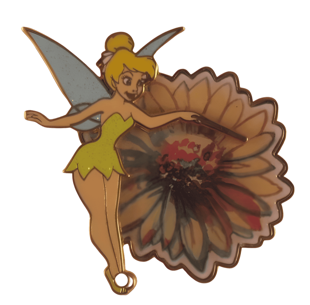 Tinker Bell Holding a Wand Over a Flower Disney pin