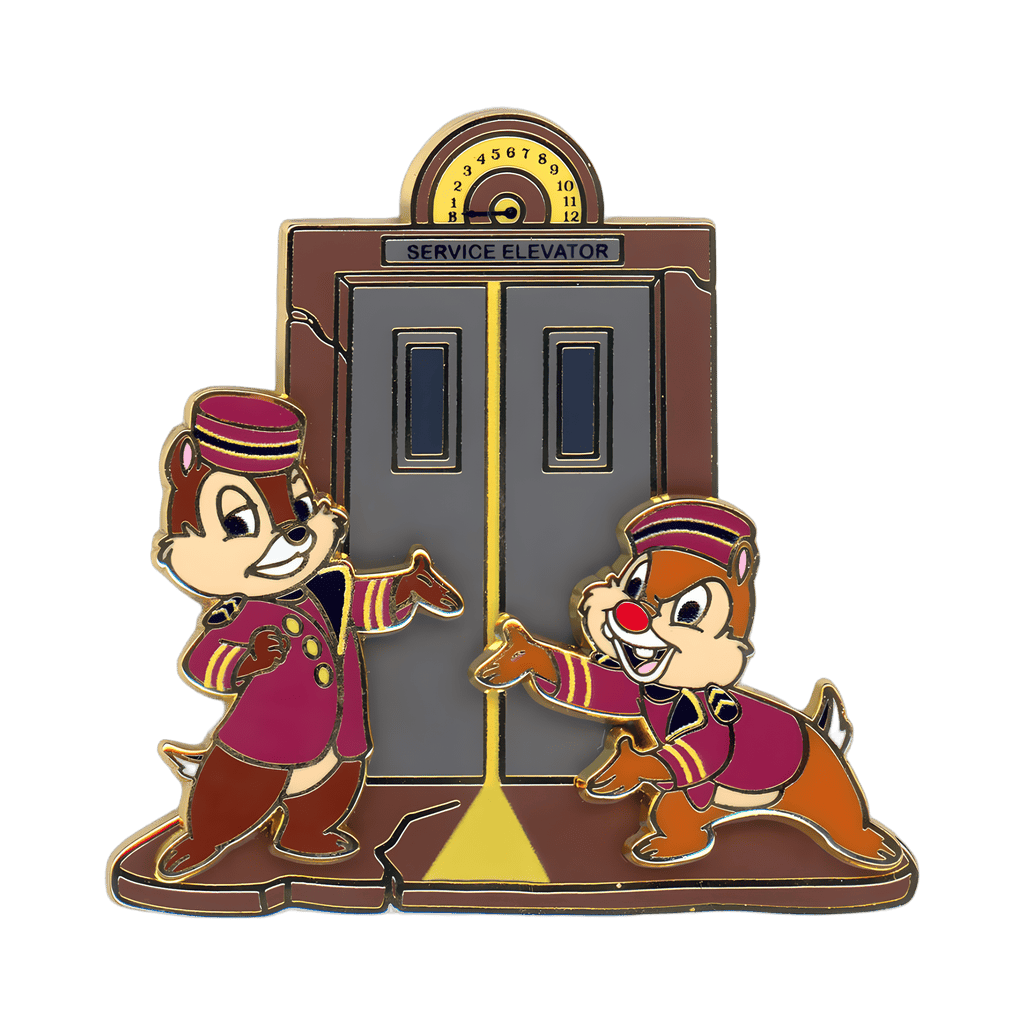 Chip and Dale Service Elevator Bellhops Disney pin