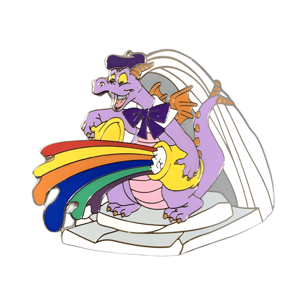 Figment pouring out a rainbow of paint Disney pin