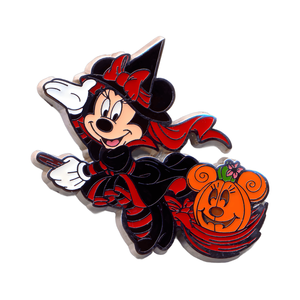 Witch Minnie Mouse riding a Broom Disney pin