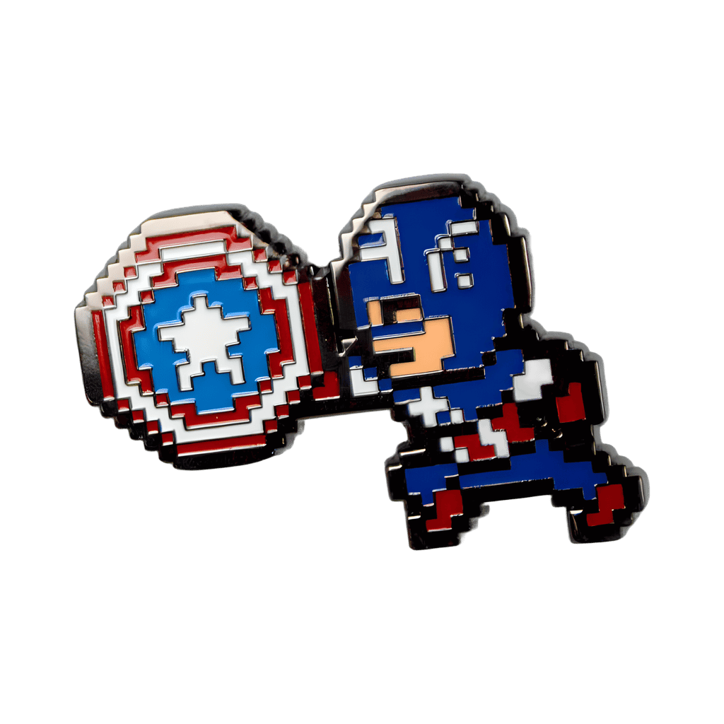 Pixel Captain America Throwing the Shield Disney pin