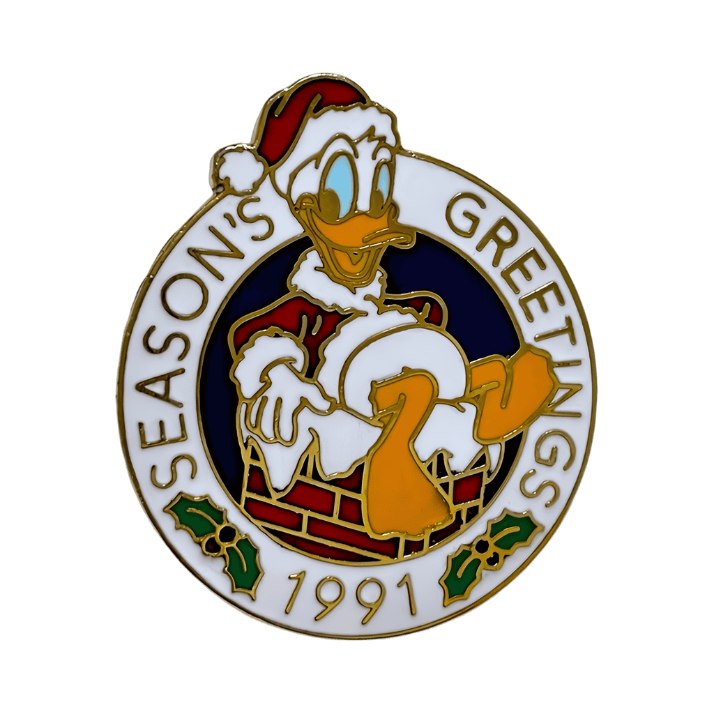 Season's Greetings 1991 - Santa Donald in Chimney Disney pin