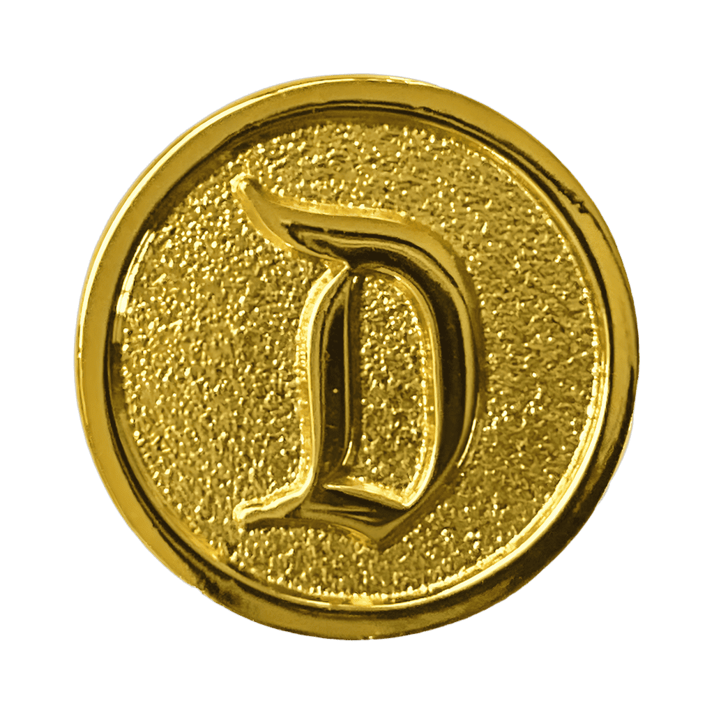 Gold Gothic D Disney pin