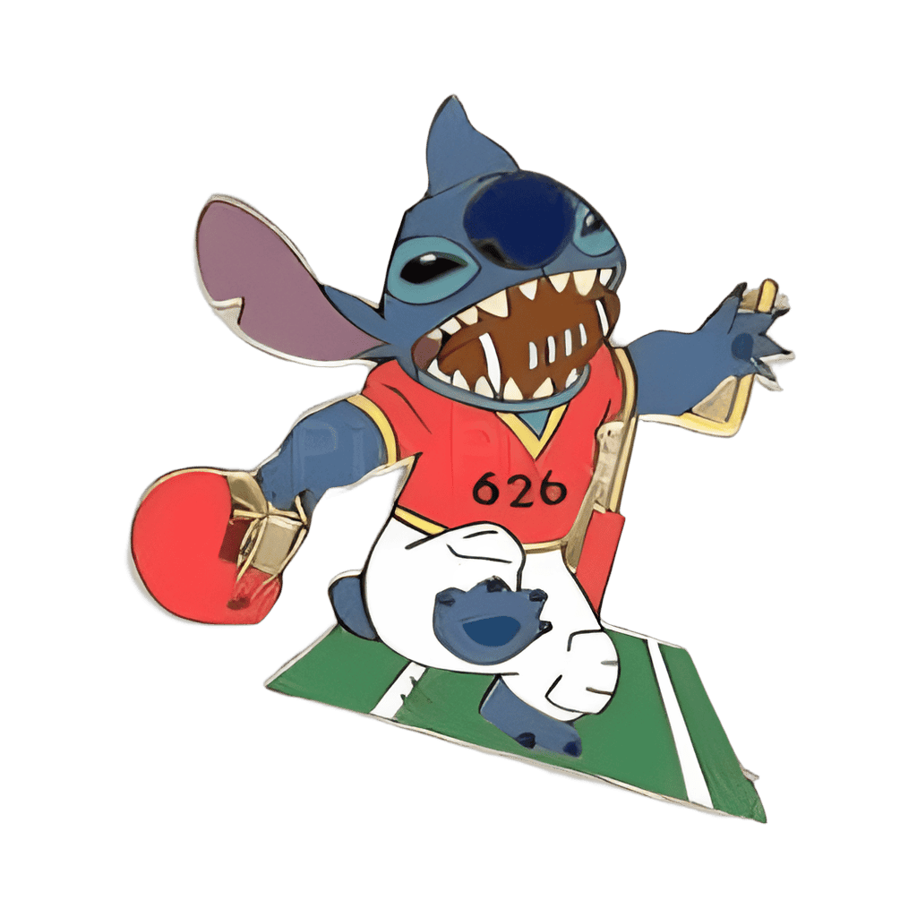 Stitch playing football Disney pin