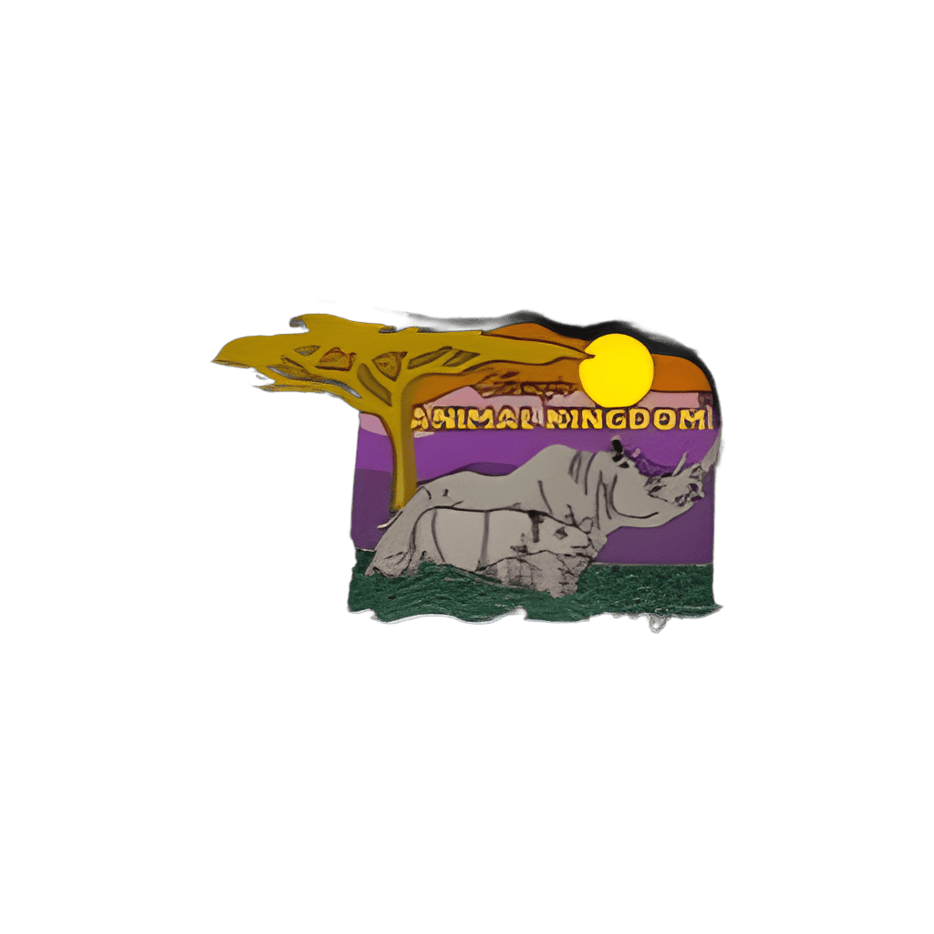 Rhinoceros and Baby at Dusk Disney pin