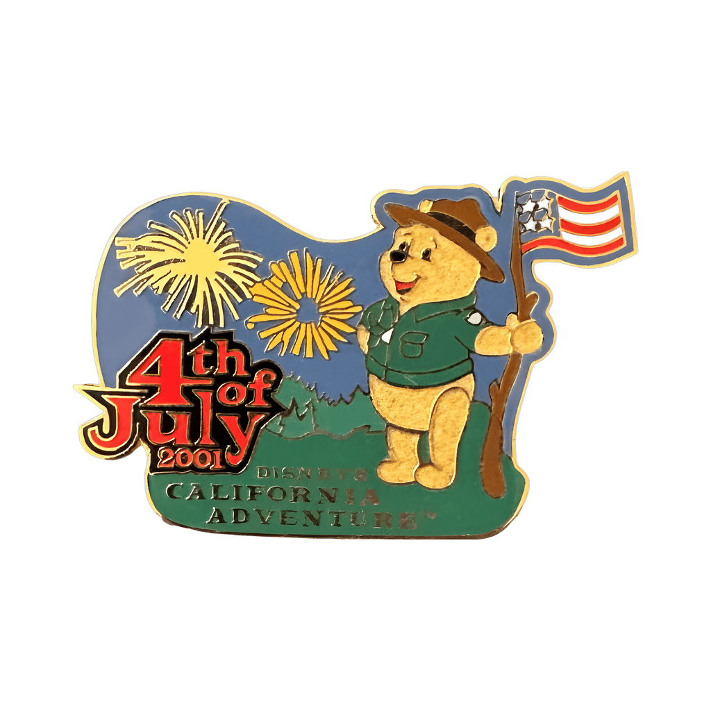 July 4th 2001 Flocked Pooh Bear Disney pin