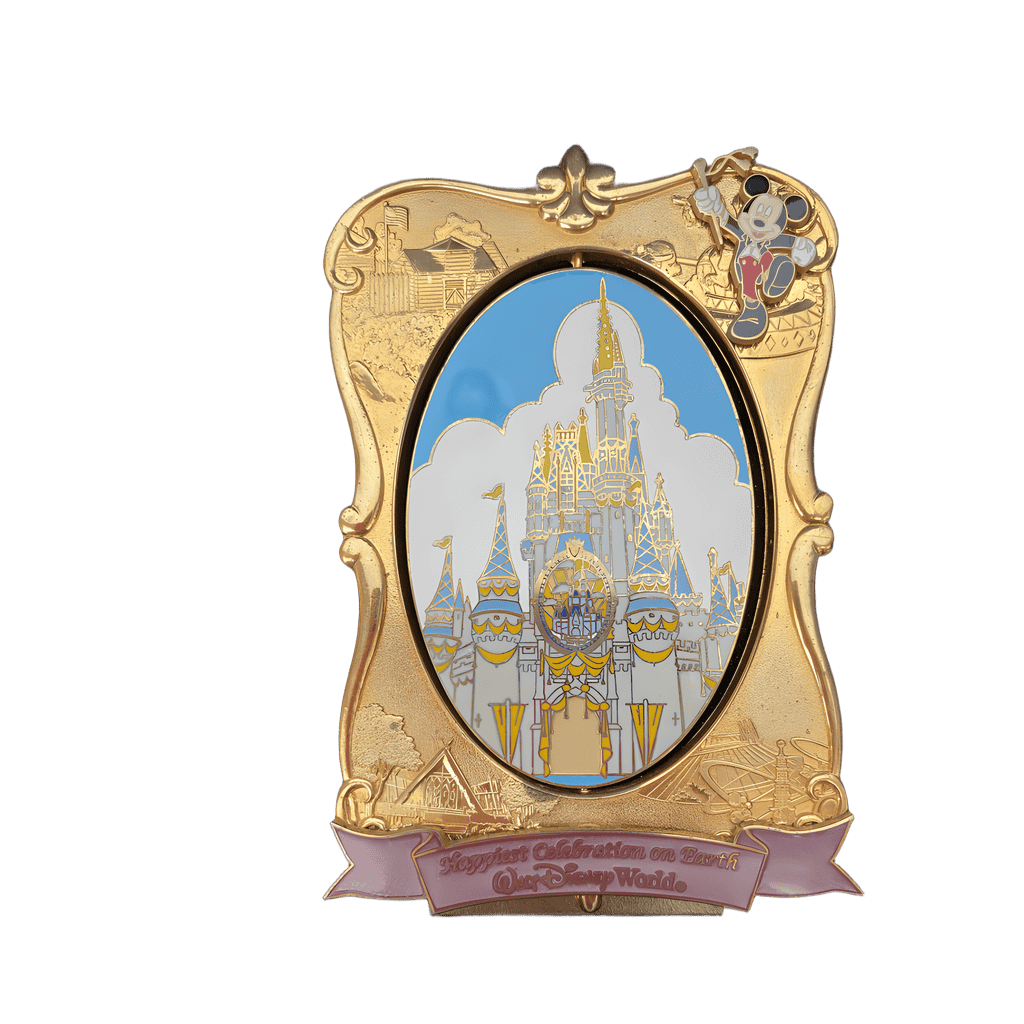 Gold Frame Cinderella Castle Spinner with Stand Disney pin