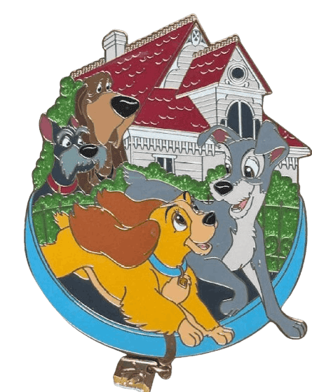 Lady, Tramp, Trusty, and Jock Jumbo Disney pin