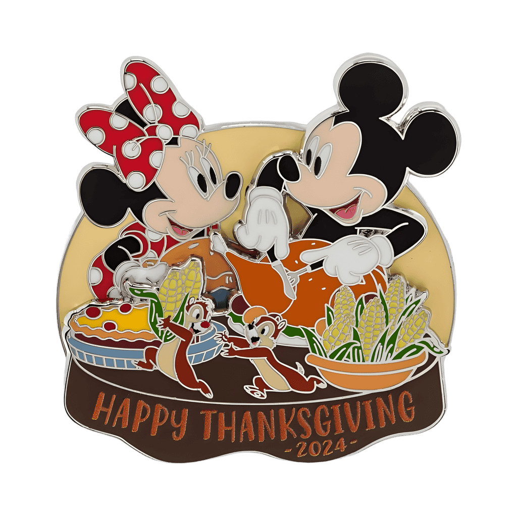 2024 Mickey, Minnie, Chip and Dale at dinner table Disney pin
