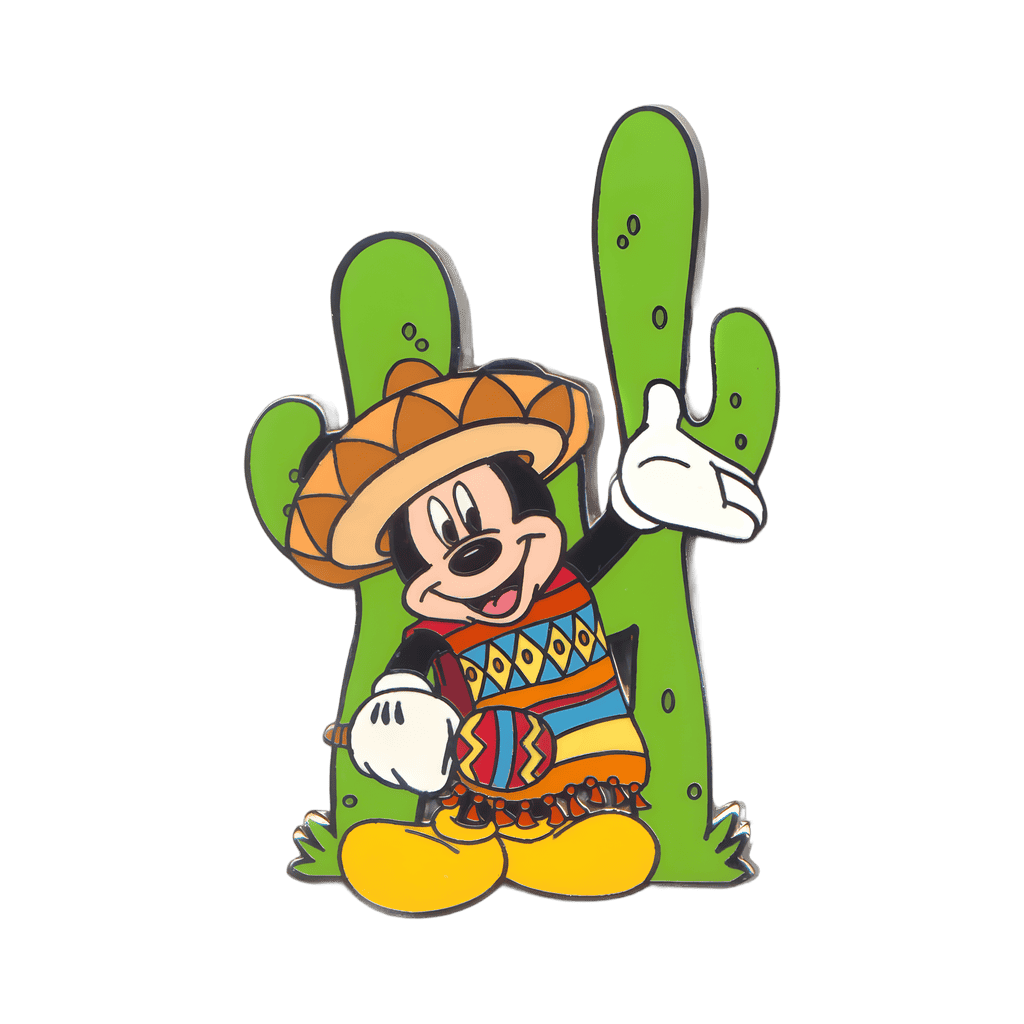 Mickey in front of a Cactus in Mexico Disney pin
