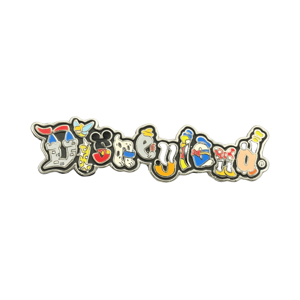 Disneyland Logo in Character Font - Black Background Disney pin