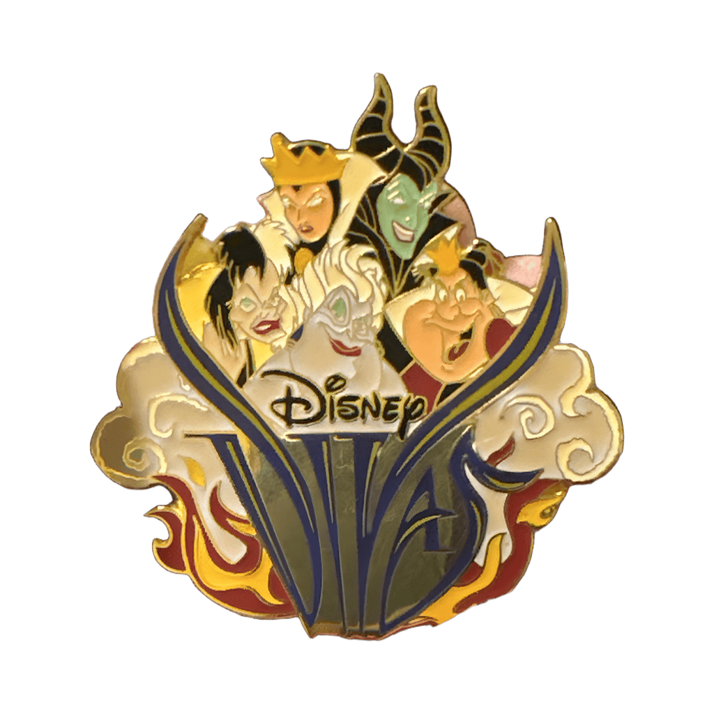 Maleficent, Evil Queen, Ursula, Queen of Hearts and Cruella De Vil Disney pin