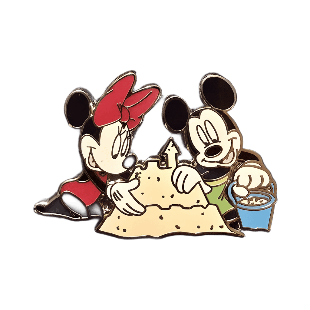 Minnie & Mickey building a sand castle Disney pin